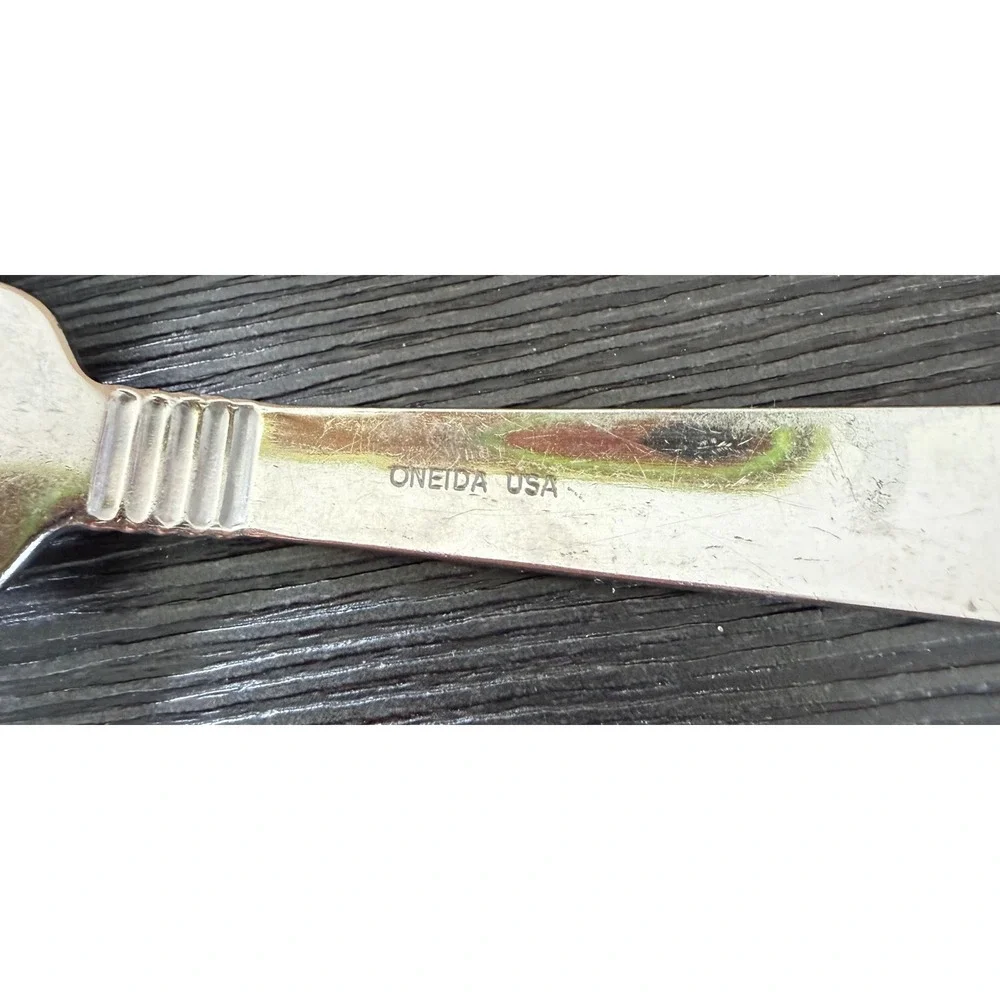 Oneida Austere USA Stainless Flatware 2 Dinner Forks 1 Oval Spoon 3pc Lot